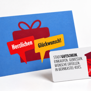 STADTGUTSCHEIN Bernkastel-Kues Gutscheinkarte - Herzlichen Glückwunsch